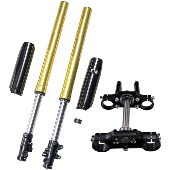 29" 45/48mm Gold Front Forks Shock Suspension with Black Triple Tree Clamp for 110cc 125c 140cc 150cc 160cc 200cc Trail Pit Dirt Bike Apollo Taotao Coolster SSR
