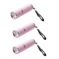 thumbnail image 1 of 3x Outdoor Mini Pink Rubber Coated 9-led Flashlight Torch, 1 of 5