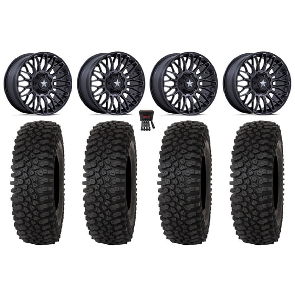 MSA Clubber 14" Wheels Black DDT 32" Roctane ST Tires Can-Am Maverick X3 / Honda Pioneer 1000 / Talon