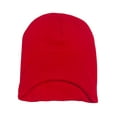 thumbnail image 2 of Cuffless Beanie Visor Cap, Red, 2 of 2