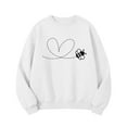 thumbnail image 4 of Girls Valentine Sweatshirt Kids Valentine Day Shirt, Cute Heart Print Top Be My Valentine Gift French Terry Crewneck - White, Pink, Navy, Hot Pink,Size 7-8 T, 4 of 6