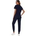 thumbnail image 3 of Ensemble de Blouses Médicales pour Femmes - Haut à Col en V Extensible & Pantalon Jogger avec 8 Poches, 3 of 6