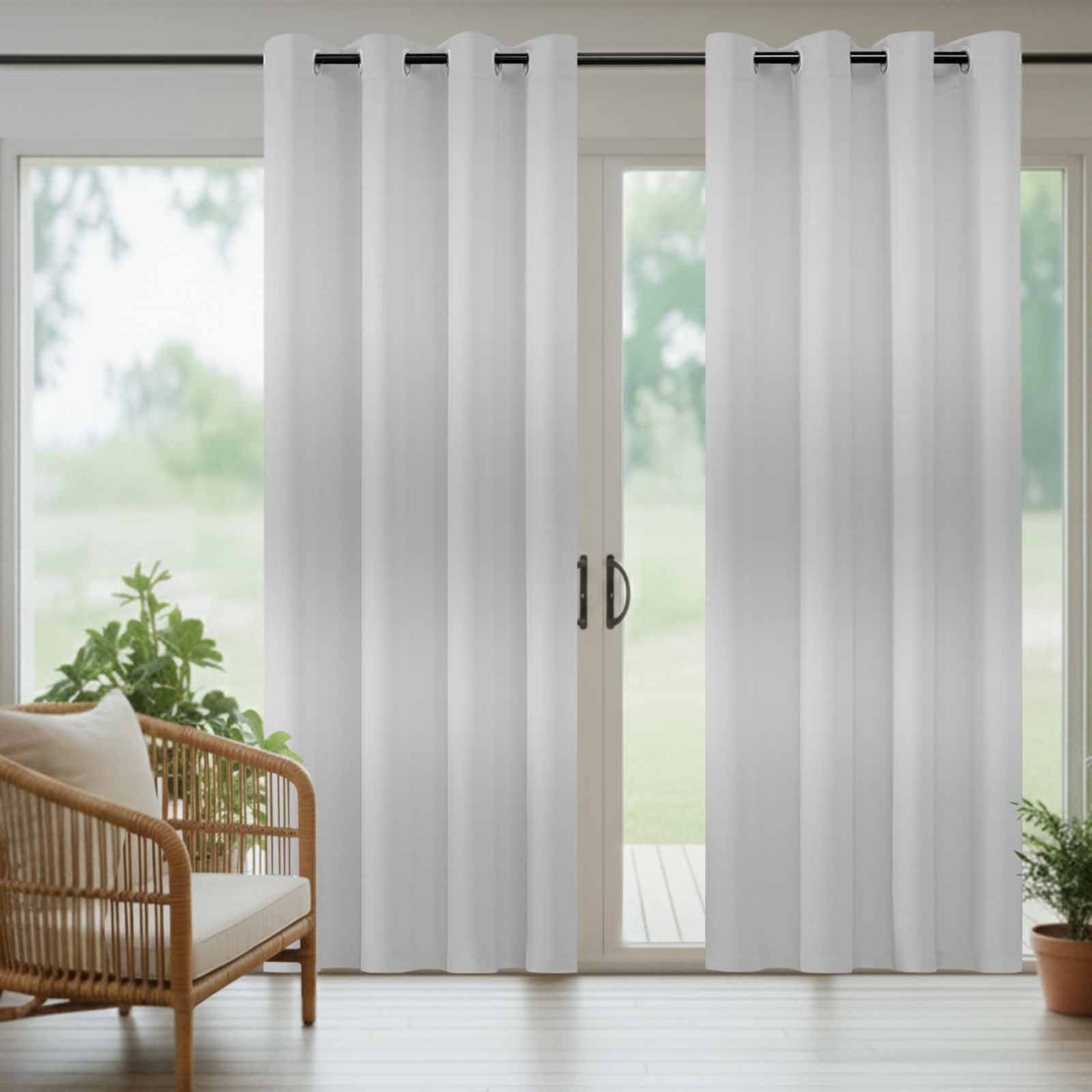 Grey Ombre Outdoor Curtains for Patio, Modern Gradient Solid Color Abstract Rustic Sunshade Privacy Drapes Grommet Waterproof Outside Curtains for Porch/Cabana/Balcony 54"x 108", 1 Panel
