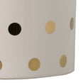 thumbnail image 3 of Benjara Ceramic Cylindrical Planter with Polka Dots Pattern, White and Gold, 3 of 4