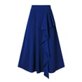 thumbnail image 3 of Zshosam Women's Chiffon Elastic High Waist Pleated A-Line Flared Maxi Skirts(Blue,4XL), 3 of 4