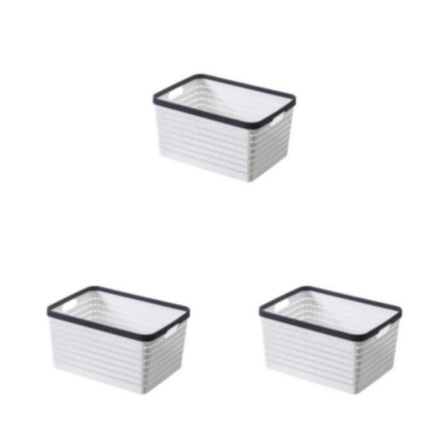 Wweixi Solution Gain de Place Panier de Rangement Emboîtable pour Ranger Proprement Boîte de Rangement Paniers d'Armoire Blanc mini 3Set