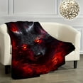 thumbnail image 3 of Wolf Head Printed Blanket - Soft, Lightweight Gift Blanket for Home, Office Or Travel - Multi-Purpose, All-Season, Tear-Resistant, Animal Print, 3 of 6