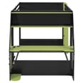 thumbnail image 5 of Mirightone Wood Full over Full Bunk Bed with Gaming Desk and Storage, Heavy-Duty Bunk Bed Frame with Charging & LED Light for Gamer, Green+Black, 5 of 8