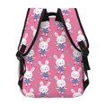 thumbnail image 4 of Xecao Rabbit Holding Flowers Backpack, a stylish and functional choice for both men and women, is the perfect basic bookbag for college, work, or travel, 4 of 5