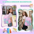 thumbnail image 3 of Soda Candy Girls Backpack for School Cute Colorblock Kids Backpack with Multi-Pocket Water Resistant Ergonomic Bookbag for Elementary Middle Hight School, 3 of 9
