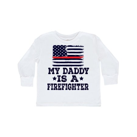 

Inktastic Fireman Daddy Is A Firefighter Gift Toddler Boy or Toddler Girl Long Sleeve T-Shirt