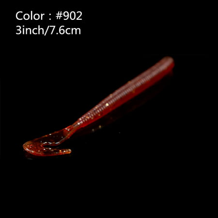 18Pcs 7.6cm/1g Soft Curly Tail Worm Grub Bait Crappie Trout Bass Bait Fishing Lures (Best Color Worms For Bass Fishing)