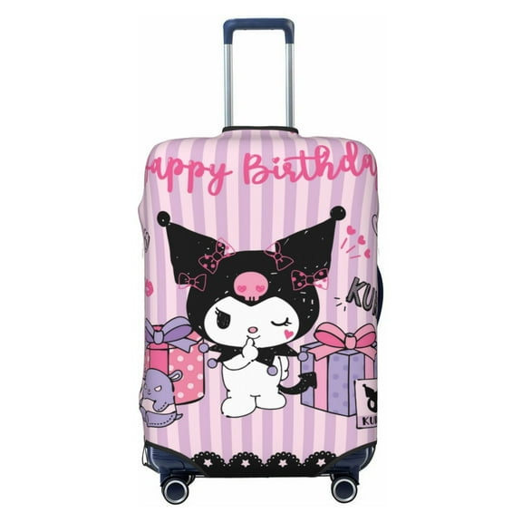 Sanrio Kuromi Travel Luggage Cover, Colorful Suitcase Luggage Protector, Washable Baggage Cover, Dustproof Protector Fits 18-32 Inch Luggage X-Large