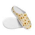 thumbnail image 3 of Lsque Brown Leaf Sunflower Pattern Womens Comfort Cotton on Scuff With Memory Foam and Anti-skid Sole Slipper-44/45, 3 of 7