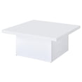 thumbnail image 4 of Coaster Devar Square Engineered Wood Coffee Table in White High Gloss, 4 of 8