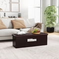 thumbnail image 3 of Topbuy Folding Storage Stool Padded Ottoman Faux Leather Foot Rest Seat Pouffe Box Brown, 3 of 9
