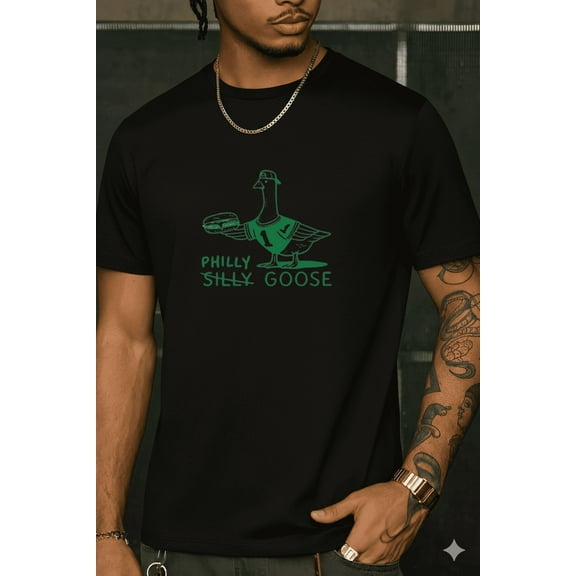 Philly Goose Funny Cartoon Animal Meme Humor Graphic Style Unisex T-Shirt, up to size 5XL