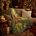 thumbnail image 3 of Doe and Fawn in Sunlit Forest Meadow with Daisies, Serene Cottagecore Wildlife Style for Deer Lovers, Soft Flannel Blanket for Nursery and Bedroom, Baby Shower Gift, Home Decor, 3 of 9