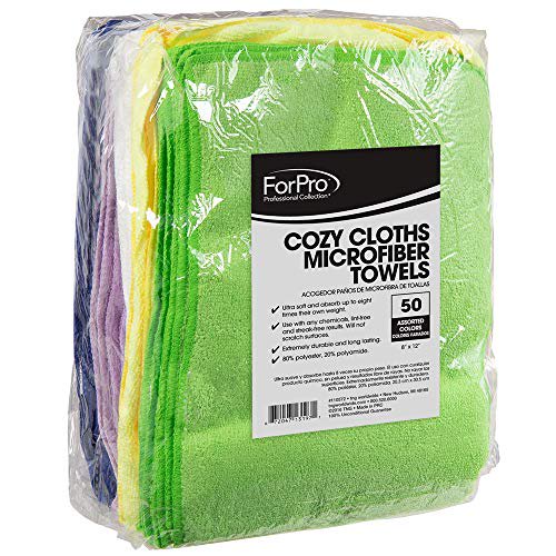 Pro Pour Chiffons Confortables Couleurs Assorties Serviettes en Microfibre 50 Unités