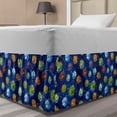 thumbnail image 1 of Space Bed Skirt, Cartoon Style Galactic Theme Elements Earth Planets and Stars Cosmic, Elastic Bedskirt Dust Ruffle Wrap Around for Bedding Decor, 4 Sizes, Cobalt Blue Multicolor, by Ambesonne, 1 of 2