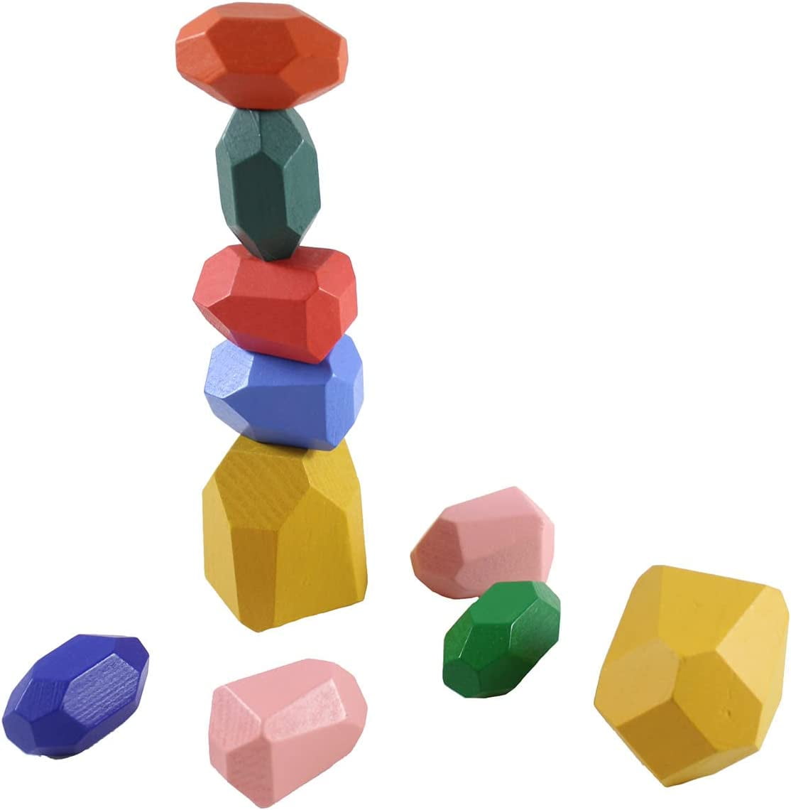 Natural Wooden Blocks Balancing Stacking Building Toy Learning