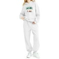 thumbnail image 2 of Eltusu Girls Winter Outfit Sets, Long Sleeve Elastic Waist Warm Sports Hoodies and Sweatpants Sets White Size 3-4T, 2 of 4