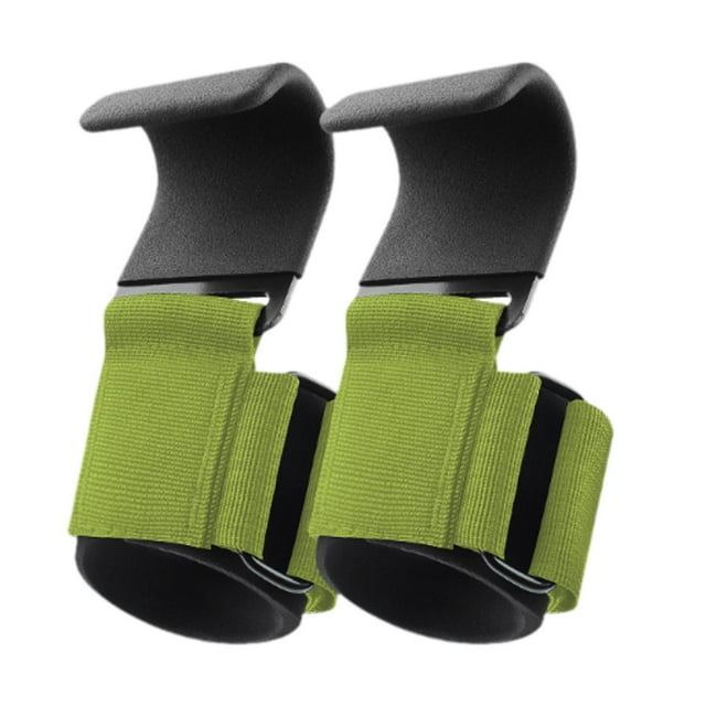 Siruishop 2 Pieces Weight Lifting Hooks Wrist Support for Bodybuilding Deadlifting Gym Green