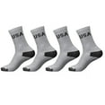 thumbnail image 4 of 12 Pairs Mens Crew USA Socks Sports Athletic Cushioned Soccer 9-11 Cotton Grey, 4 of 6