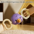 thumbnail image 4 of Loespoir Cute Elephant Infant Rattle Toy, Infant Puzzle Grip Training, Children Comfortable Teether, Sensory Play, Baby Shower Gift(Purple), 4 of 6
