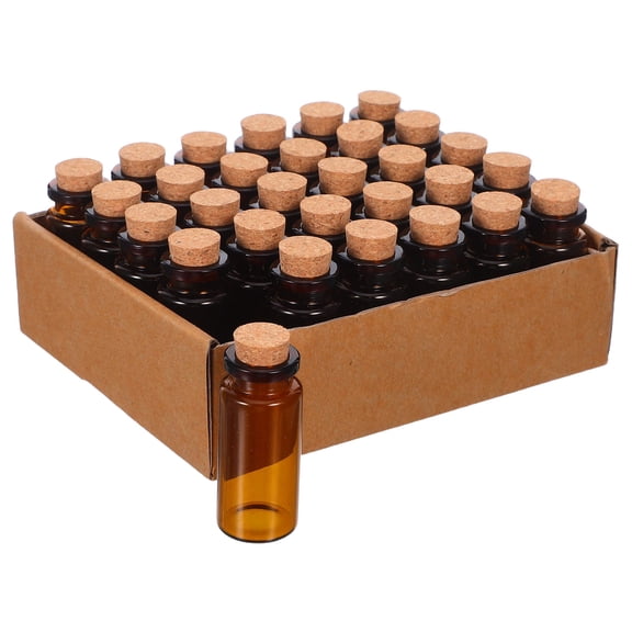 HONMEET Brown Glass Bottles Uv Protection Romantic Drift Bottle Style 30Pcs