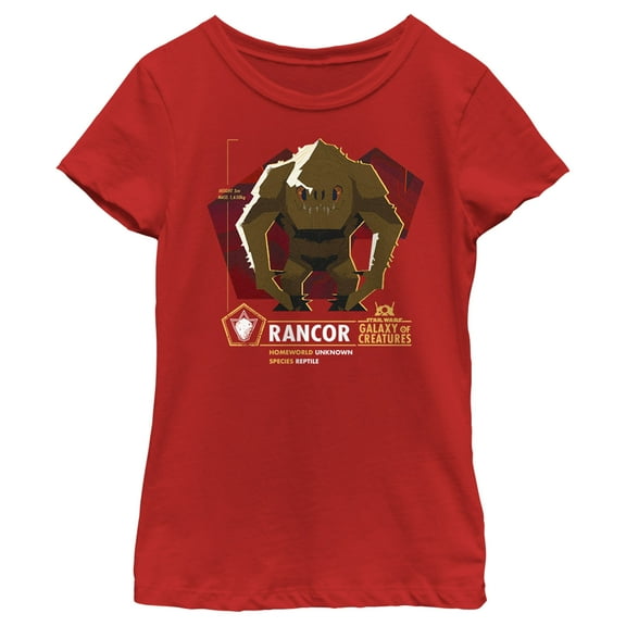 Girl's Star Wars: Galaxy of Creatures The Rancor  Graphic Tee Red Medium