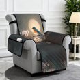 thumbnail image 4 of SCRAWLGOD Hummingbird Print Recliner Chair Cover Cherry Blossom Print Universal Removable Furniture Protector Washable Non Slip Recliner Chair Cover with Pocket, 4 of 7