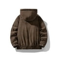 thumbnail image 5 of Mrmaere Men's Reversible Hooded Jacket Double-Sided Fuzzy & Fabric Warm Outerwear for Daily & Casual Wear Coffee XXXL, 5 of 5