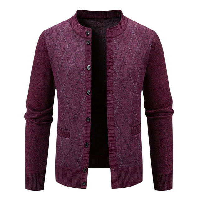 LOVZFMLL Sweaters for Men, Acrylic V-Neck Ribbed Cardigan, Fashion Casual Button Pocket Stretchy, Fall Clothes, Warm Winter Tops