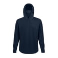 thumbnail image 5 of RUTAYY Men's Hoodie Long Sleeve Integrated Neck Gaiter Solid Color Pullover Sweatshirt Navy, 5 of 5