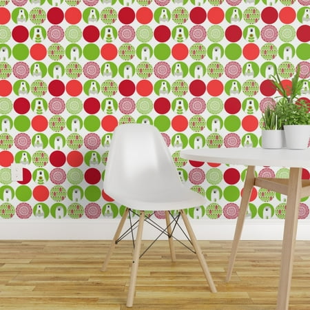 Reddit Christmas Wallpaper Peel-and-Stick Removable Wallpaper Polar Bear Polka Dots Modern Christmas Mid ()