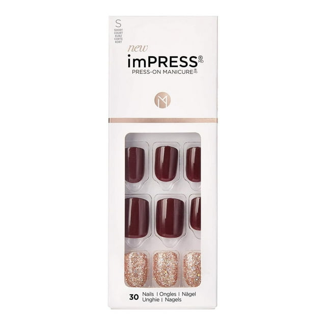 KISS ImPRESS Press-On - Fake Nails, 30 Count, Short