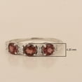 thumbnail image 5 of 4mm Round Shape Garnet 925 Sterling Silver Three Stone Women Anniversary Ring, 5 of 7