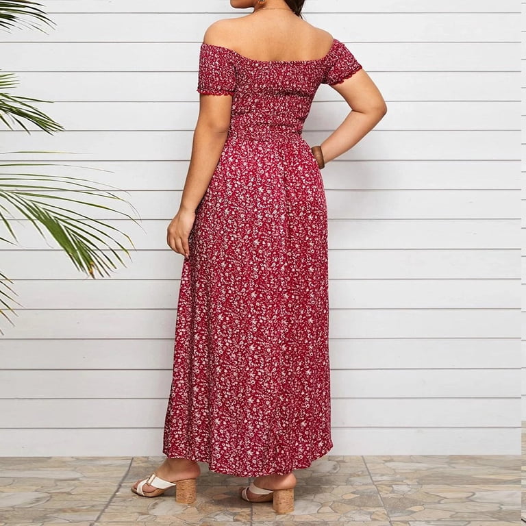 black floral off the shoulder midi dress Off-Shoulder Midi Dress With Large Fabric Floral Accents