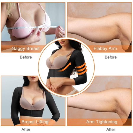 Larrycard Upper Arm Shaper Post Surgical Slimmer Compression Sleeves  Posture Corrector Tops Shapewear for Women