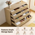 thumbnail image 3 of CHITOOMA Modern 8 Drawer Dresser for Bedroom, Extra Large Fluted Wood Chest with Gold Handles, Wide Storage Organizer Cabinet, Natural, 3 of 8