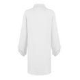 thumbnail image 3 of Mohiass Fall Shirt Dresses for Women 2024 Lapel Solid Color Button Down Long Sleeve Elegant Going Out Work Dress White XL, 3 of 5