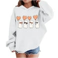 thumbnail image 2 of bbymog Halloween Girls' Fashion Spooky Cute Hoodie Long Sleeve Hooded Sweatshirts for Teen Girls Fall Winter Boys Hoodie White 5 Years, 2 of 10