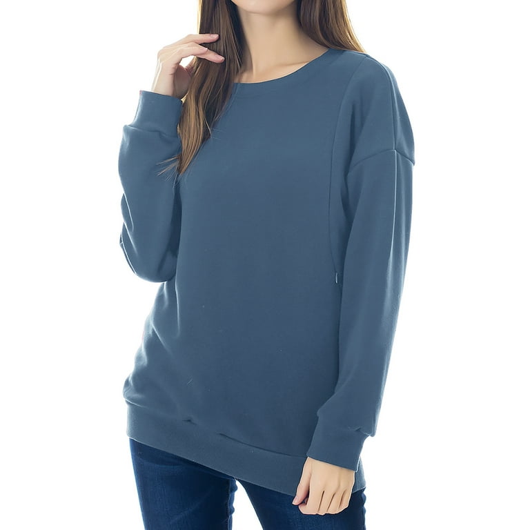 Smallshow Fleece Maternity Nursing Tops Sweatshirt Long Sleeve