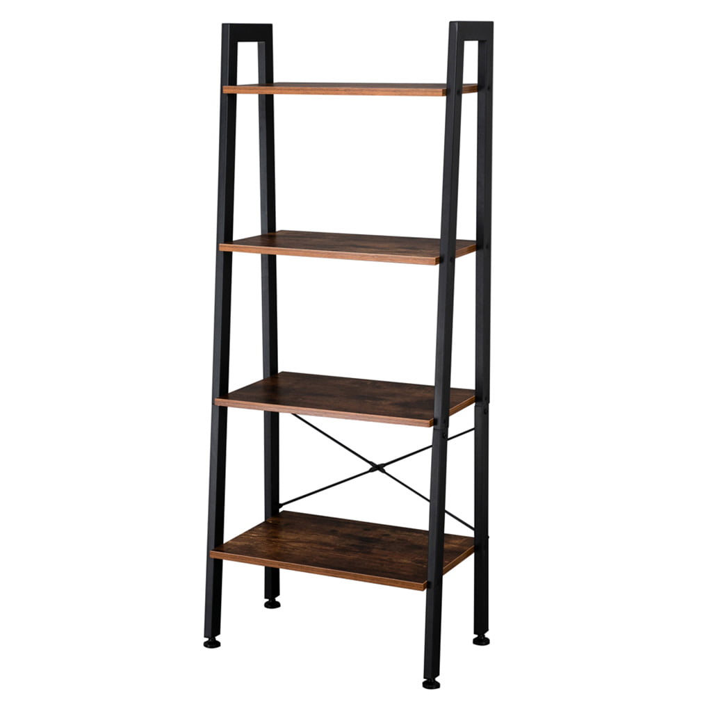 Ladder Bookcase Industrial Style, Modern Steel Bookcase