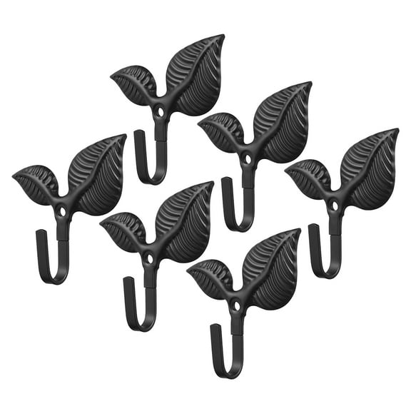 WORGEOUS 6pcs Vintage Iron Leaf Wall Hooks Metal Wall Mounted Towel Hook Decorative Coat Hook Rack Unique Tree Leaf Design for Home Decor for Hanging Clothes Bags Scarves