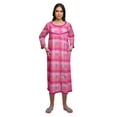 thumbnail image 4 of Moomaya Printed Knee Length Cotton Lace Border 3/4th Sleeve Night Gown For Women, 4 of 6