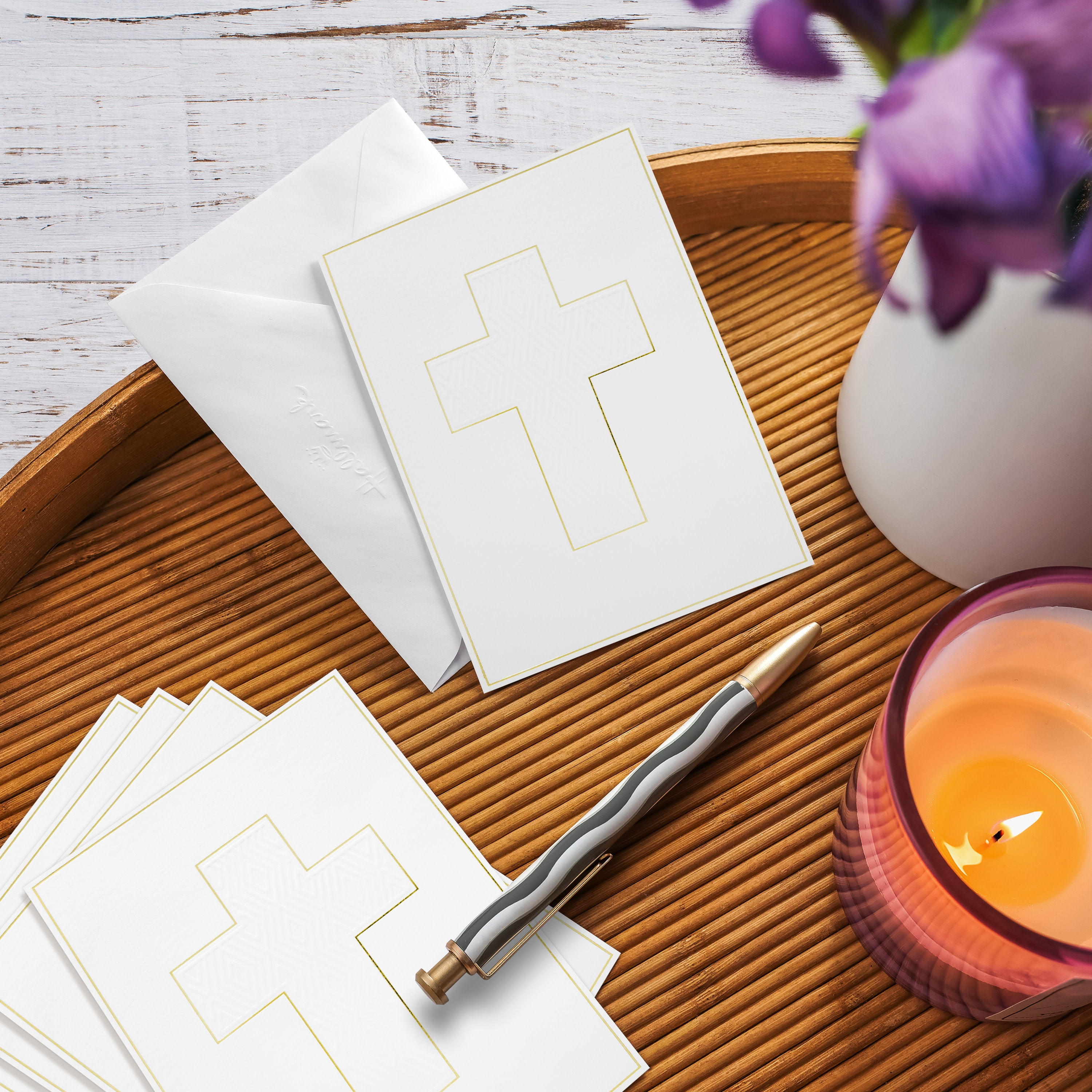 Hallmark Blank Notes (Simple Cross), Pack of 20
