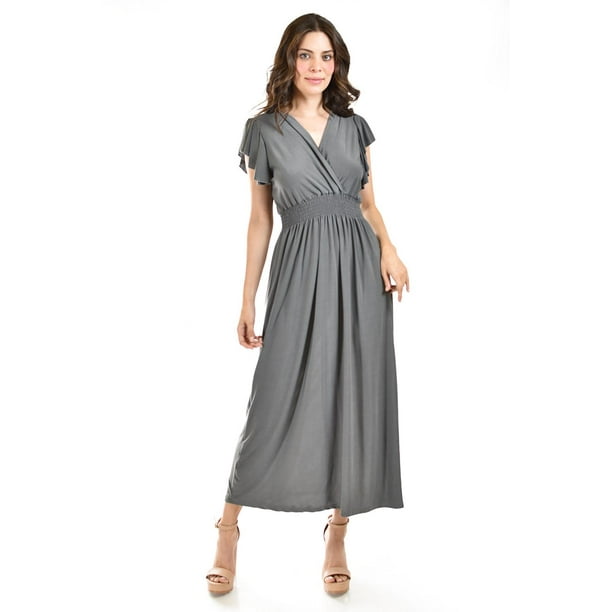 Vestido largo manga volantes Roman Fashion /Juvenil, 9940-SO (Gris) gris M