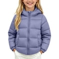 thumbnail image 3 of Mitankcoo Girls Hooded Puffer Jacket Quilted Warm Winter Coat with Zipper and Pockets Lightweight Outerwear 1-8Y, 3 of 5